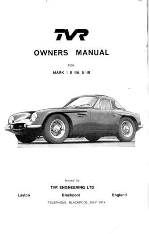 Grantura Mk1/2/2a/3 Owners Manual (1963)